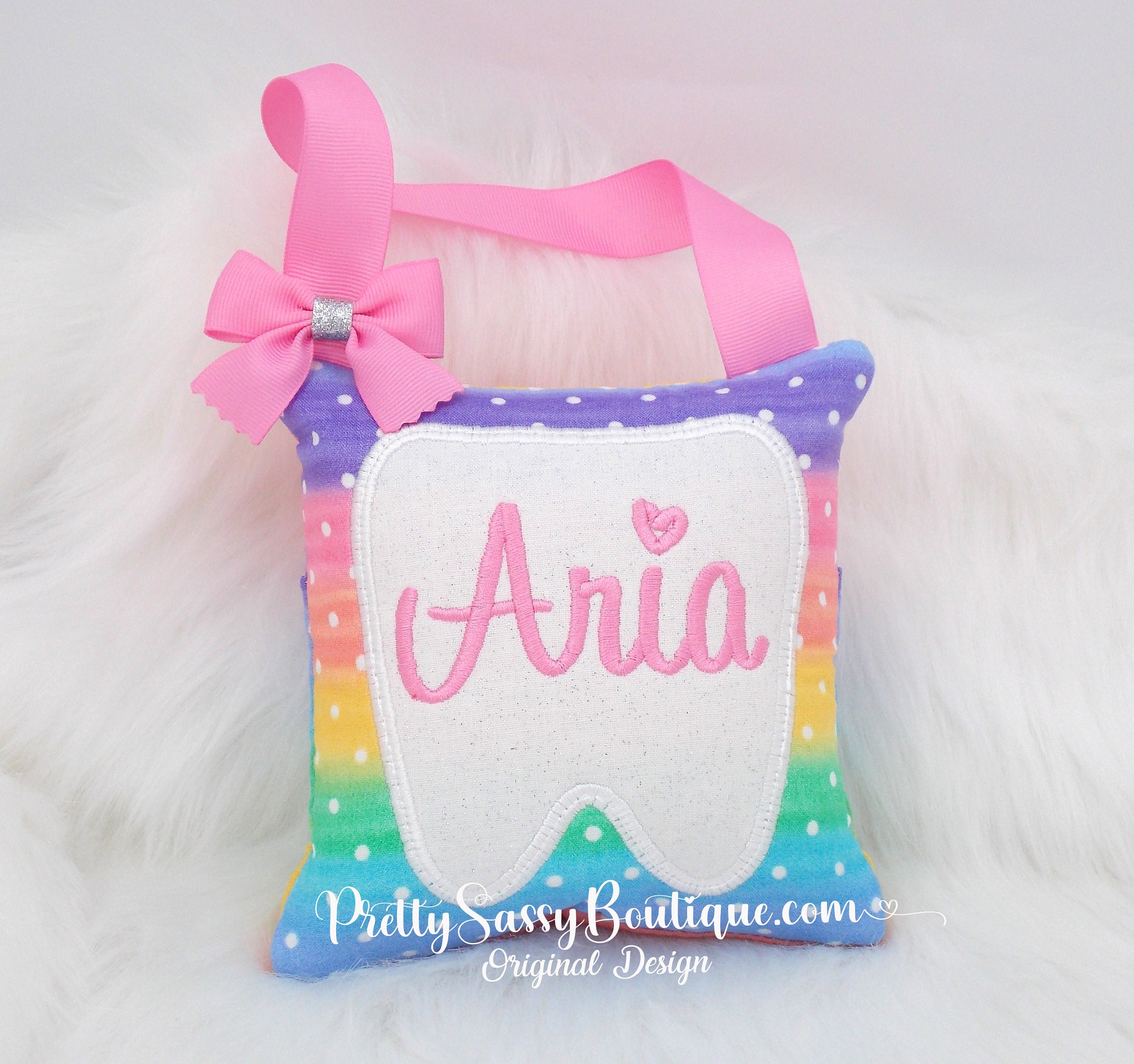 Rainbow Tooth Fairy Pillow, Personalized Tooth Fairy Pillow, Tooth Pi…