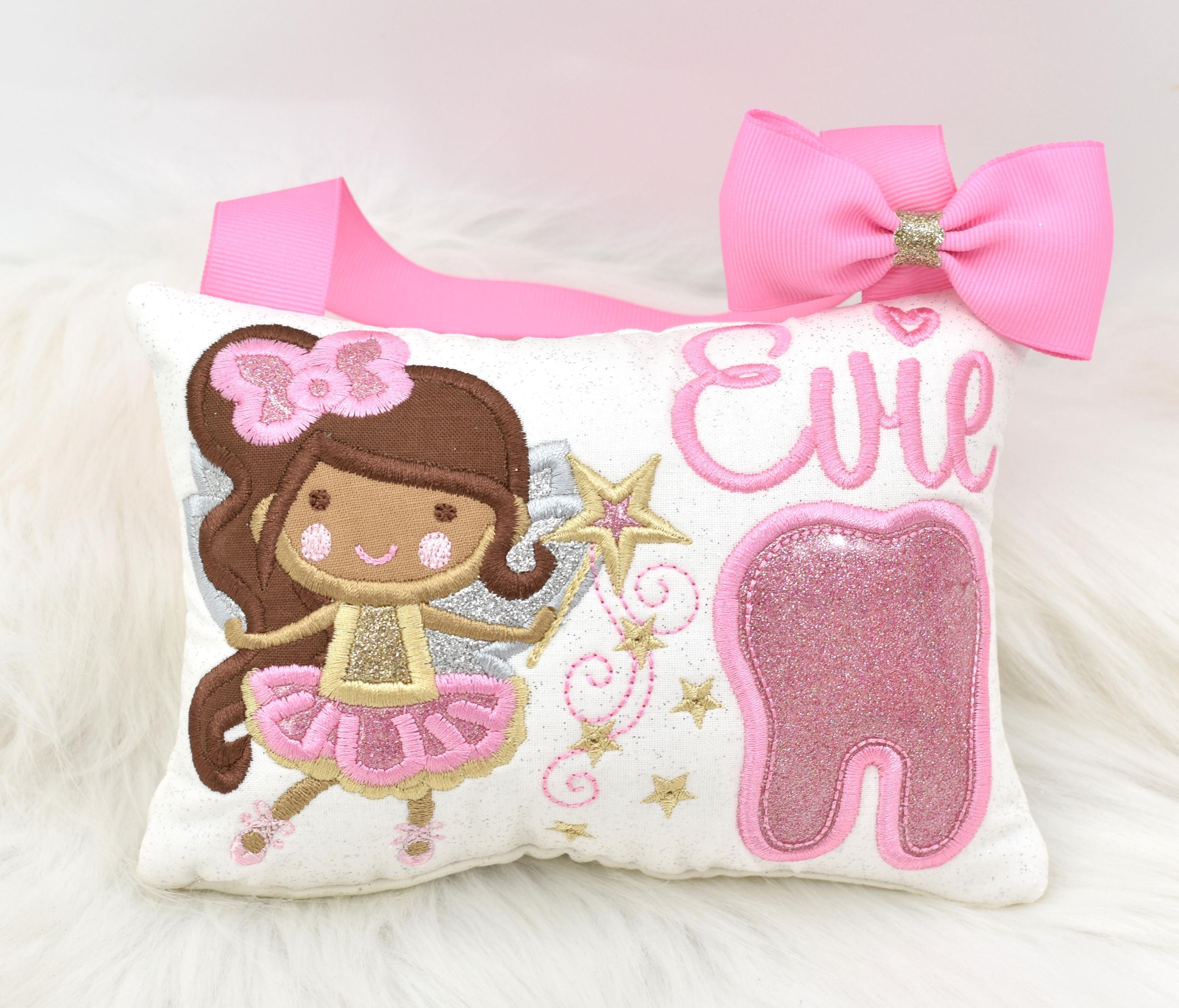 Pink Tooth Princess Pink Tooth Fairy Pillow, Tooth Fairy Pillow, Girls Tooth Pillow, Girl ...