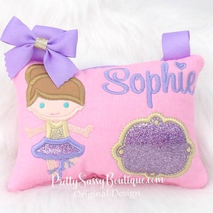 Ballerina Tooth Fairy Pillow Girl, Girls Tooth Fairy Pillow, Personalized Tooth Pillow, Girl Tooth Pillow, Tooth Pillow, Birthday, Baby,Gift