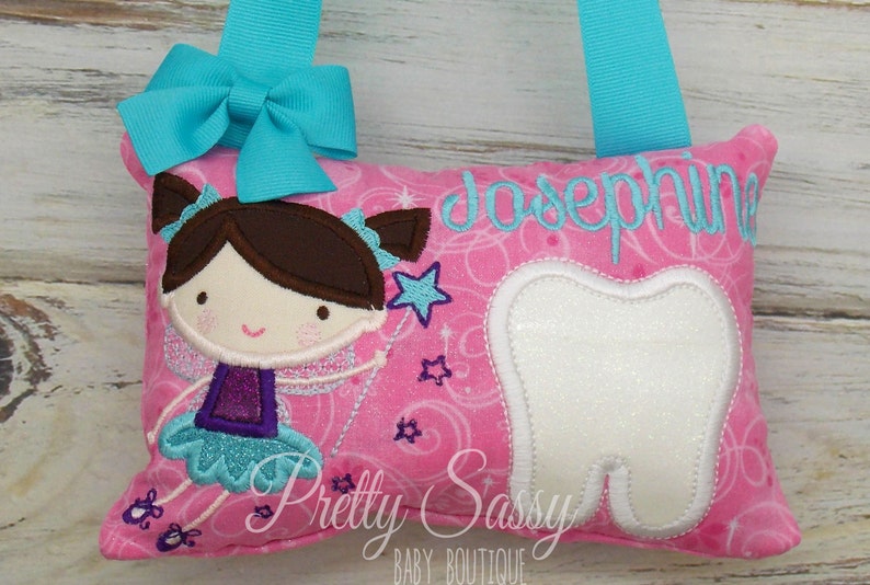 Tooth Fairy Pillow Girl Pink Personalized Tooth Fairy Etsy