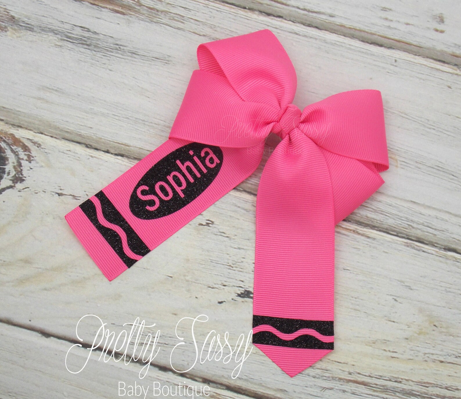 Crayon Hair Bow Crayon Clip Back to School Toddler Etsy