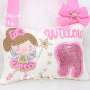 Tooth Fairy Pillow Girl, Personalized Tooth Fairy Pillow Tooth Fairy Kit, Tooth Pillow, Tooth Fairy Pouch, Girls, Birthday, Valentines Gift