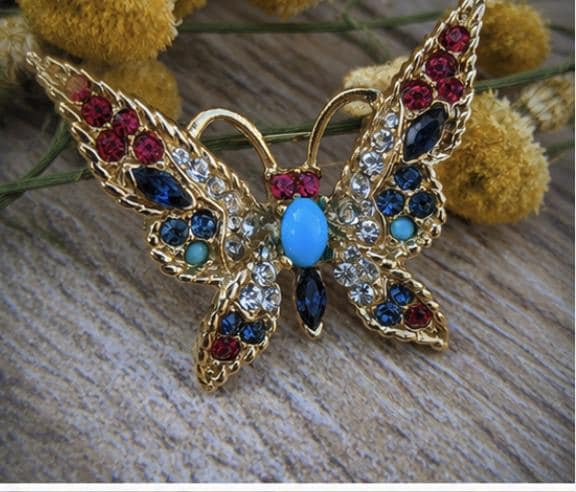 Swarovski Butterfly Brooches - Etsy