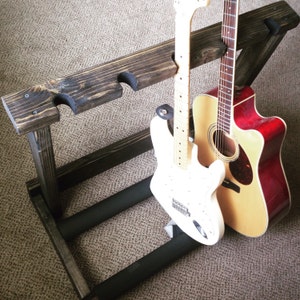 Leaning Wooden Guitar Rack - Guitar Case - Instrument Holder - Home Decor