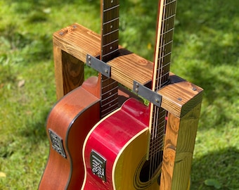 Soporte vertical de madera para guitarra - Estuche para guitarra - Soporte para instrumentos - Decoración del hogar