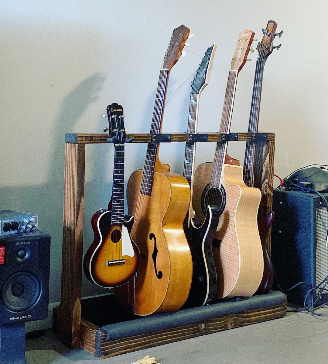 Ukulele Hook Upright Wooden Guitar Rack Guitar Case Etsy