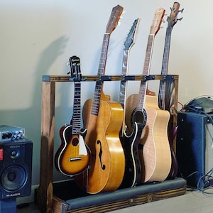 Ukulele Hook Upright Wooden Guitar Rack - Guitar Case - Instrument Holder - Home Decor
