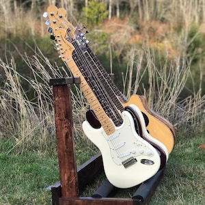 Leaning Wooden Guitar Rack - Guitar Case - Instrument Holder - Home Decor