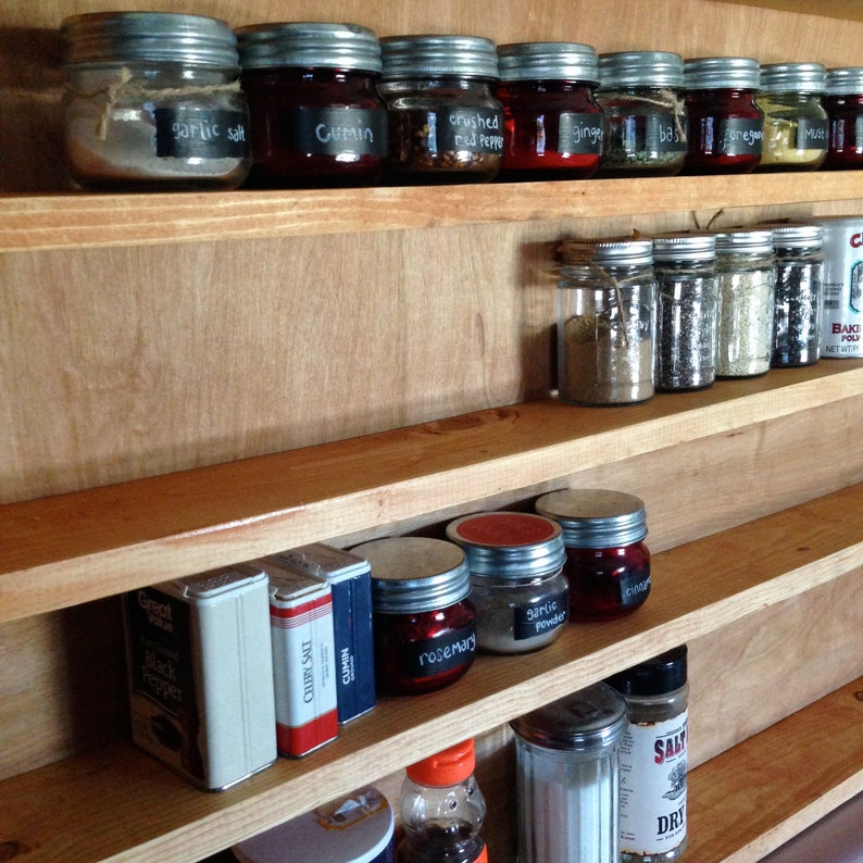 Large Rustic Spice Rack Organization Kitchen Decor | Etsy