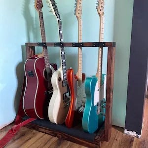 Upright Wooden Guitar Rack - Guitar Case - Instrument Holder - Home Decor