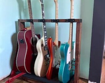 Soporte vertical de madera para guitarra - Estuche para guitarra - Soporte para instrumentos - Decoración del hogar