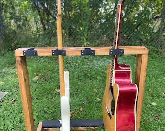 Soporte vertical de madera para guitarra - Estuche para guitarra - Soporte para instrumentos - Decoración del hogar