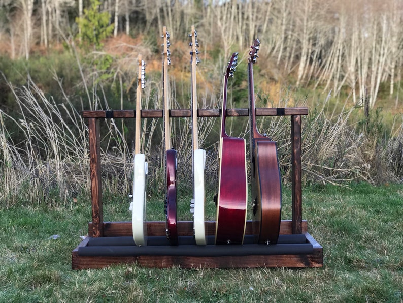 Leaning Wooden Guitar Rack - Guitar Case - Instrument Holder - Home ...