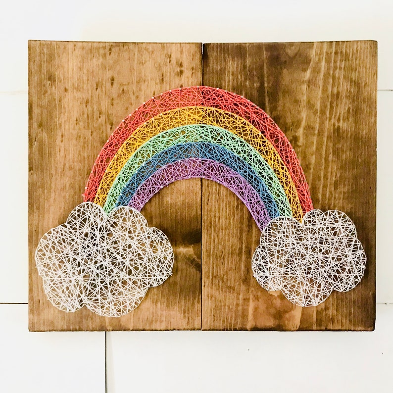 Rainbow String Art Wall Hanging Wall Decor Home Decor Etsy