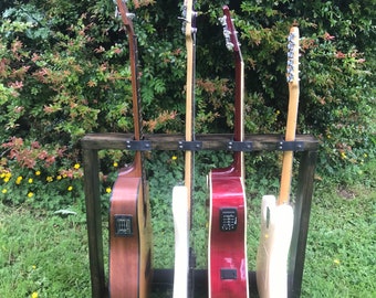 Soporte vertical de madera para guitarra - Estuche para guitarra - Soporte para instrumentos - Decoración para el hogar