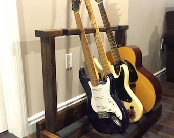 Soporte de guitarra de madera inclinado - Estuche para guitarra - Soporte para instrumentos - Decoración para el hogar
