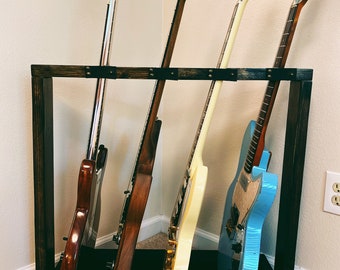 Soporte vertical de madera para guitarra - Estuche para guitarra - Soporte para instrumentos - Decoración para el hogar