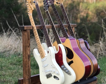 Soporte de guitarra de madera inclinado - Estuche para guitarra - Soporte para instrumentos - Decoración para el hogar