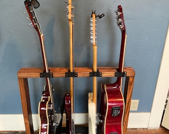 Soporte vertical de madera para guitarra - Estuche para guitarra - Soporte para instrumentos - Decoración del hogar