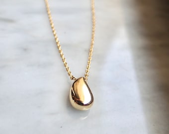 Collar de gota de agua, collar colgante minimalista de oro, collar de lágrima de oro, collar de gotas de oro delicado, joyería minimalista