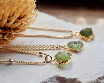 Peridot Necklace, Natural Peridot Gemstone Necklace, Peridot Jewelry,August Birthday Gift,August Birthstone,Bridesmaid Gift,Crystal Necklace