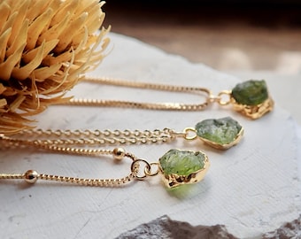 Peridot Necklace, Natural Peridot Gemstone Necklace, Peridot Jewelry,August Birthday Gift,August Birthstone,Bridesmaid Gift,Crystal Necklace