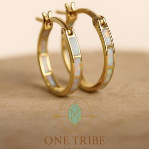 Opal Hoop Earrings with Removable Charm, Opal Earrings, Gold Gemstone Hoops, Opal Jewelry, October Birthstone Gift For Her,Bridal Earrings