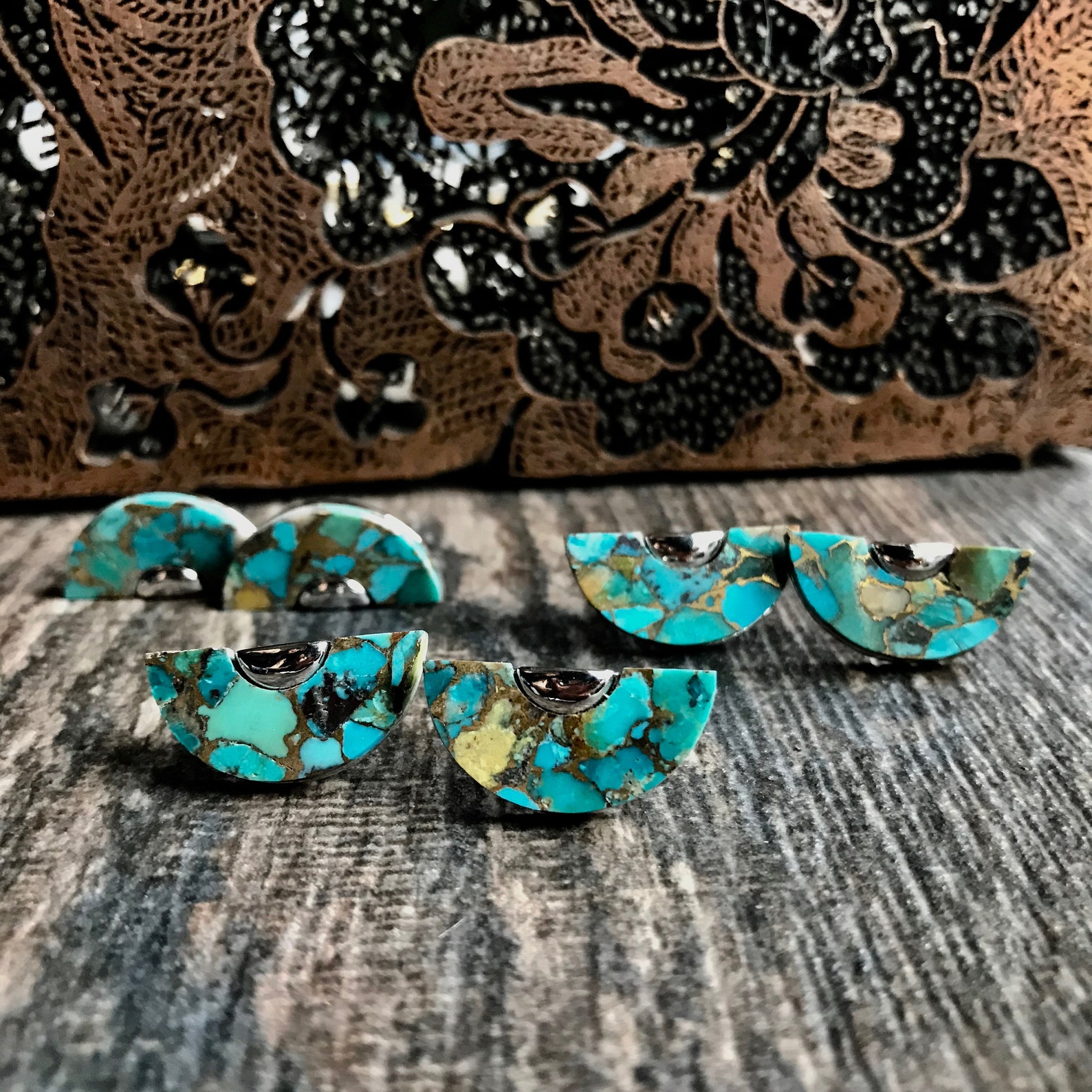 The Turquoise Spade Earrings
