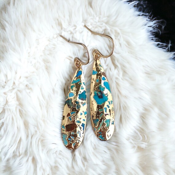 Native American Inlaid Multi-Stone Earrings