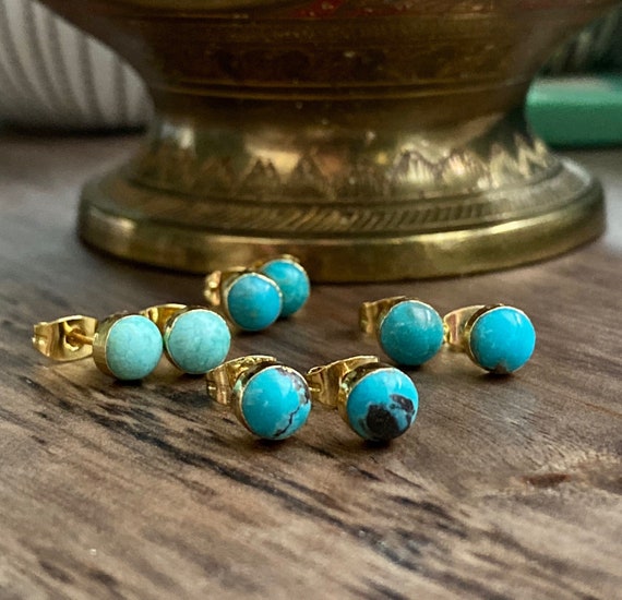 Etsy turquoise stud earrings deals
