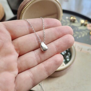 WATERPROOF SILVER MINI TEARDROP PENDANT NECKLACE main image 1