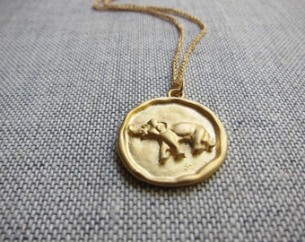 Elefanten-Halskette, Elefanten-Charm-Halskette, Goldmünze-Elefant-Halskette, Gold-Charm-Halskette, Glücksbringer, Goldmünzen-Halskette, Elefanten-Geschenk