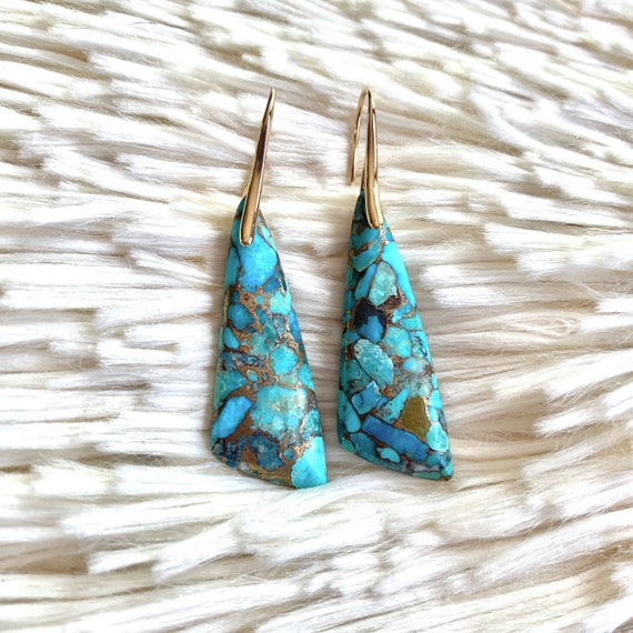 Turquoise stone deals drop earrings