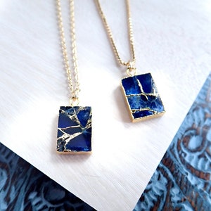 Sapphire  Pendant Necklace, Mojave Coin Pendant Necklace, Blue Crystal Stone Necklace, September Birthstone, Sapphire Jewelry Gift for Her