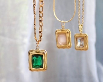 Buy Waterproof Gemstone Necklace, Crystal Pendant Necklace,non