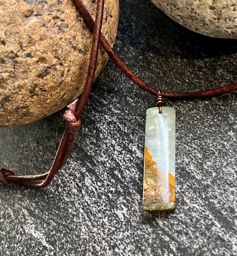 Mens Stone NecklaceOwyhee Jasper NecklaceMen's Necklace Etsy