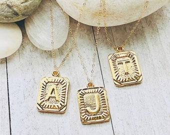 Necklace Initial, Initial Necklace Gold, Gold Letter Necklace, Gold Fill Monogram Necklace, Personlized Layering Necklace, Alphabet Necklace