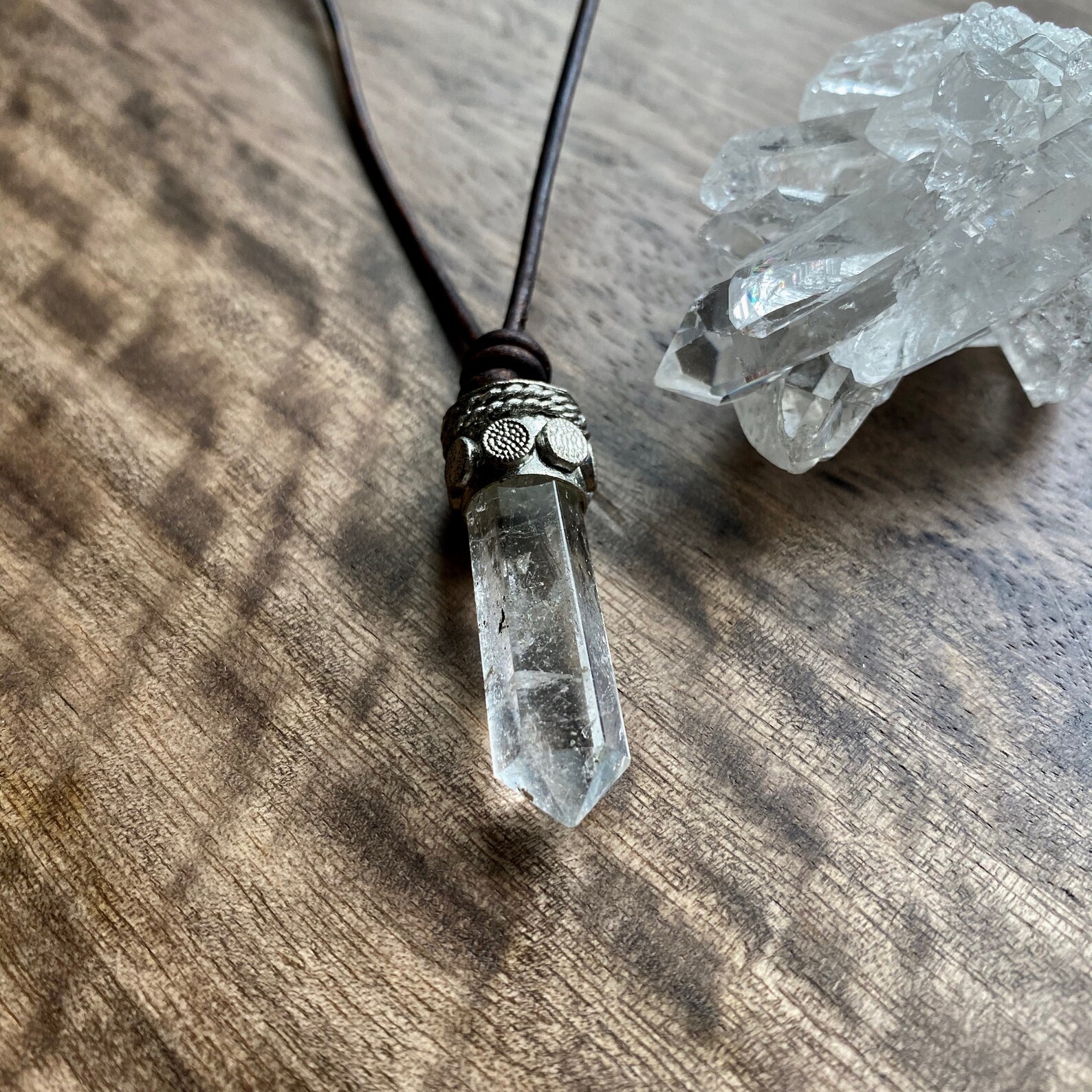 Mens Crystal Pendant Necklacemen's Necklaceman Stone - Etsy