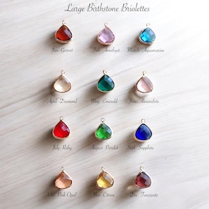 Charms for Necklace Gemstone Birthstone Charms, Add-On Charms,Removable Slide On Charm,Mix and Match Charm,Add a Charm,Custom Charm Necklace