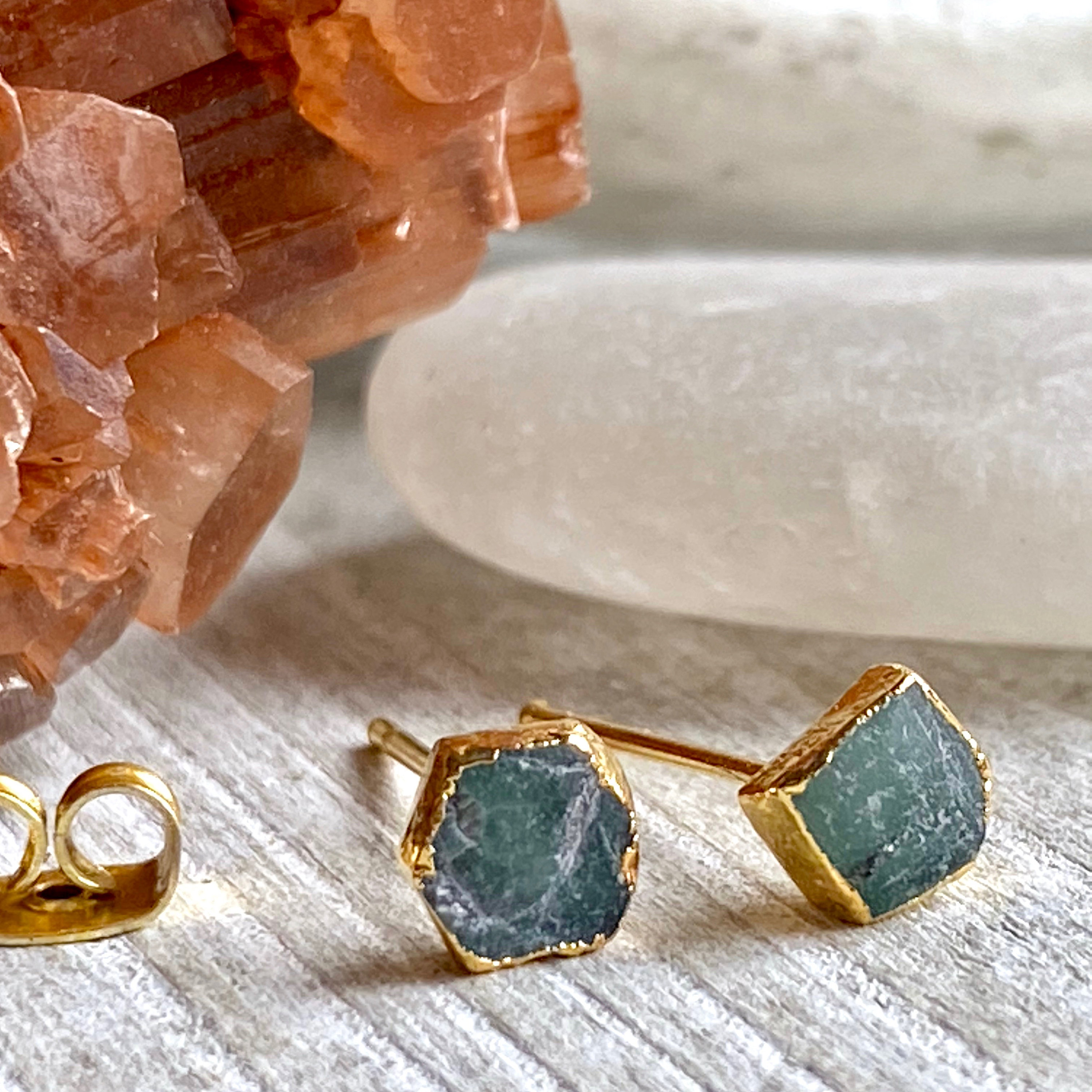 Raw stone earrings sale