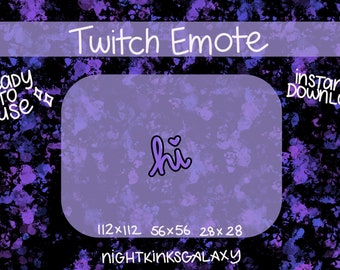 Hi Twitch Text Emote - Purple