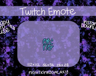 Oh No Twitch Text Emote - Teal