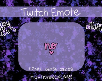 No <3 Twitch Text Emote - Pink