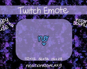 No <3 Twitch Text Emote - Blue