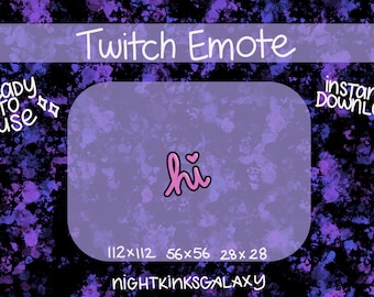 Hi Twitch Text Emote - Pink