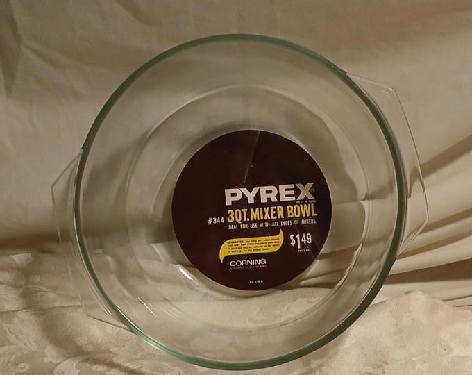Vintage Pyrex 3 Quart Mixing Bowl in Clear Glass, #344 - Etsy