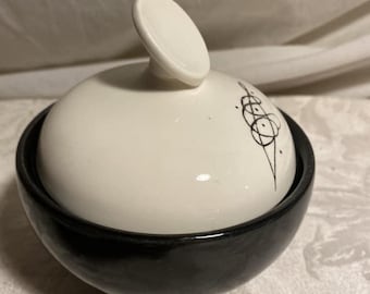 Vintage 50s Sugar Bowl Atomic MCM Trinket Space Age