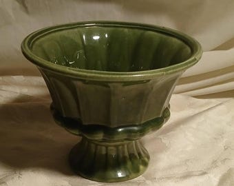 Vintage Haeger USA Pedestal Planter Vase FTD Floral Ceramic Green