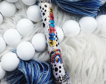 Handmade Autism Awareness Glitter Pen: Refillable 0.7 Ink