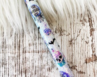 Halloween glitter pen/ custom Pen/ Planner Accessories/ epoxy glitter pens